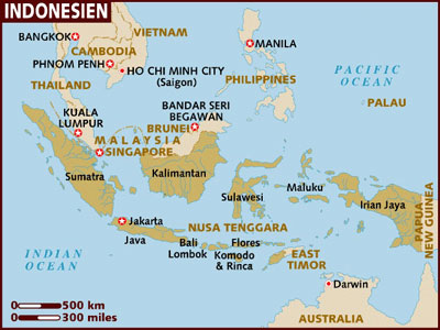 Bild einer Karte von Indonesien